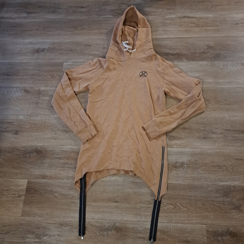Civil The Extended Scallop Hooded Sweatshirt 'REGIME' Side Zipper Detailed Men S
